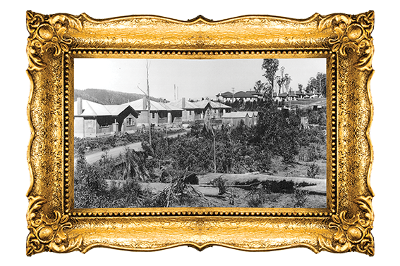 stories-of-tarraleah-gold picture frame with historic images inside